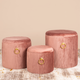 Elegance Essence Storage Ottoman - Set of 3 (Pink)