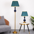 Teal Majesty Table Lamp & Floor Lamp - Combo