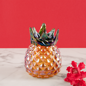 Prismatic Pineapple Handblown Glass Showpiece