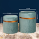 Luxe Lounge Storage Ottoman - Set of 2 (Greenish-Blue)