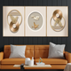 Opulent Feathers of Elegance Canvas Print - Set Of 3