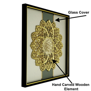 Gleaming Floral Wooden Carving Wall Decoration Shadow Box