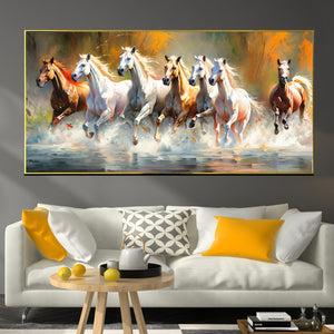 Seven Horses Whisper in the Wind Canvas Print