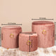 Elegance Essence Storage Ottoman - Set of 3 (Pink)