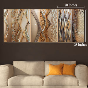 Rhythms of Texture Crystal Glass Wall Paintings abstract - Set Of 3