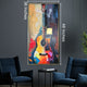 Rhythmic Hues 100% Hand Painted Wall Painting (With outer Floater Frame)