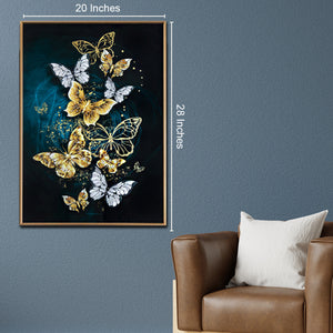 Beauteous Butterflies Framed Canvas Wall Art (M)