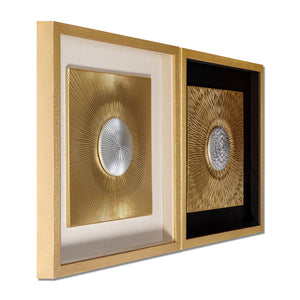 Cosmic Brilliance Shadow Box for Wall Decoration - Set of 2