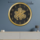 Time Sync Designer Luxury Wall Clock With Moving Gear Mechanism - Gold