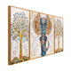 The Udaipur Elephant Framed Crystal Glass Wall Paintings For Home - Set of 3 (Pearl Work)