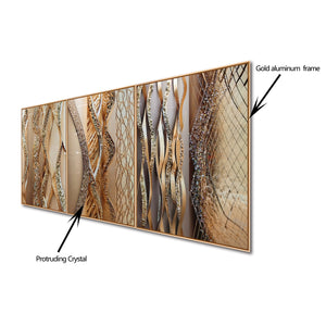 Rhythms of Texture Crystal Glass Wall Paintings abstract - Set Of 3