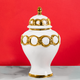 Gilded Blossom Ceramic Vase - Medium