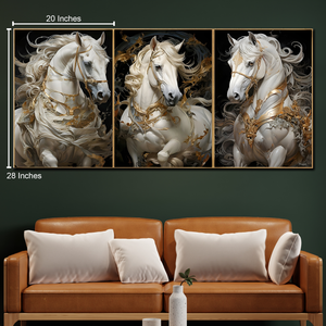 Majestic Equine Symphony Canvas Print - Set Of 3