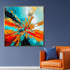 Color Explosion 100% Hand Painted Wall Painting(With outer Floater Frame)