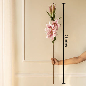 Flourishing Elegance Lily Artificial Flower - Pink (Single Stem Only)