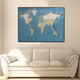 World Map Spectacular Shadow Box Wall Decoration Piece - Dark Blue