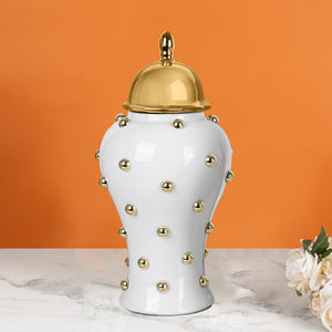 Royal Gold Sphere Decorative Ceramic Vase And Showpiece - Medium