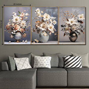 Whispers of Spring Crystal Glass Painting - Set Of 3