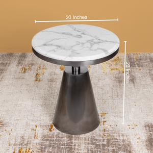 The Black Sphere Accent Side Table (Stainless Steel)