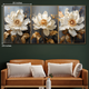 Tranquil Floral Tapestry Canvas Print - Set Of 3