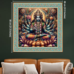 Radiance of Wealth The Goddess Laxmi Painting on Lotus for Home