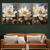 Tranquil Floral Tapestry Canvas Print - Set Of 3