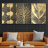 Nature's Gold  Abstract Canvas paintings - Set of 3