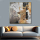 Brushstroke Beauty Handpainted Wall Painting (With outer Floater Frame)