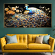 Azure Peacock Dreams Crystal Glass Painting