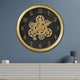 Time Sync Designer Luxury Wall Clock With Moving Gear Mechanism - Gold