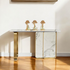 The Floating Rock Console Table - Gold (Stainless Steel) (White Marble)