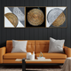 Harmony Wheel Crystal Glass Painting - Set Of 3