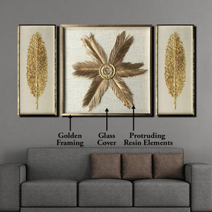 Enchanted Seas & The Golden Feather Shadow Box Wall Decoration Piece - Set of 2