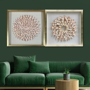 The Sea shell Symphony & Lumos Shadow Box for Wall Decoration - Set of 2