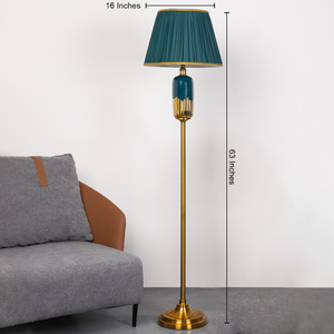 Teal & Gold Radiance Floor Lamp