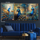 Enchanting Peacock Haven Canvas Print - Set Of 3