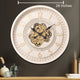 Lunar Echo Luxury Designer Wall clock With Moving Gear Mechanism (Steel Body)