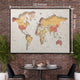 Traveler's Dream World Map Shadow box