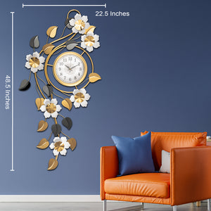 Blossom Hour Beauty Metal Wall Art Clock