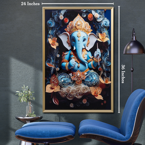 Ganesh ji Luminosity Crystal Glass Painting for Wall Decoration