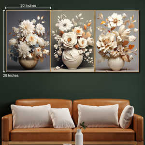 Garden Reverie Canvas paintings - Set Of 3