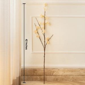 Elegant White Cherry Bloom Artificial Stem (Single Stem Only)