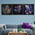 Transcendent Kaleidoscope Crystal Glass Painting - Set of 3