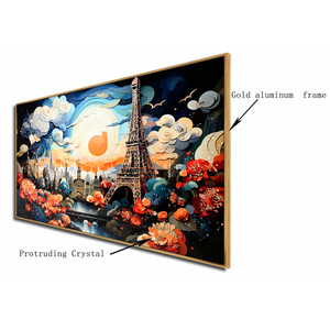 Crystal Tapestry of Paris and the Eiffel Tower Crystal Glass Painting