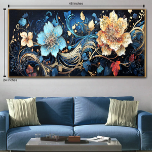 Mystical Floral Radiance Crystal Glass Painting