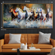 Seven Horses Whisper in the Wind  Crystal Glass Painting