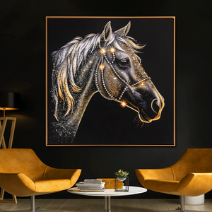 Equestrian Elegance Crystal Glass Painting