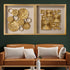 Luxe Geometry & Golden Cosmos Shadow Box for Wall Decoration - Set of 2