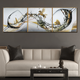 Wine Symphony Crystal Glass Painting - Set Of 3