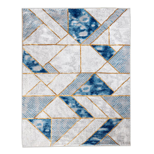 The Sede Patterned Floor Rug Blue (5 X 7.5 Feet)